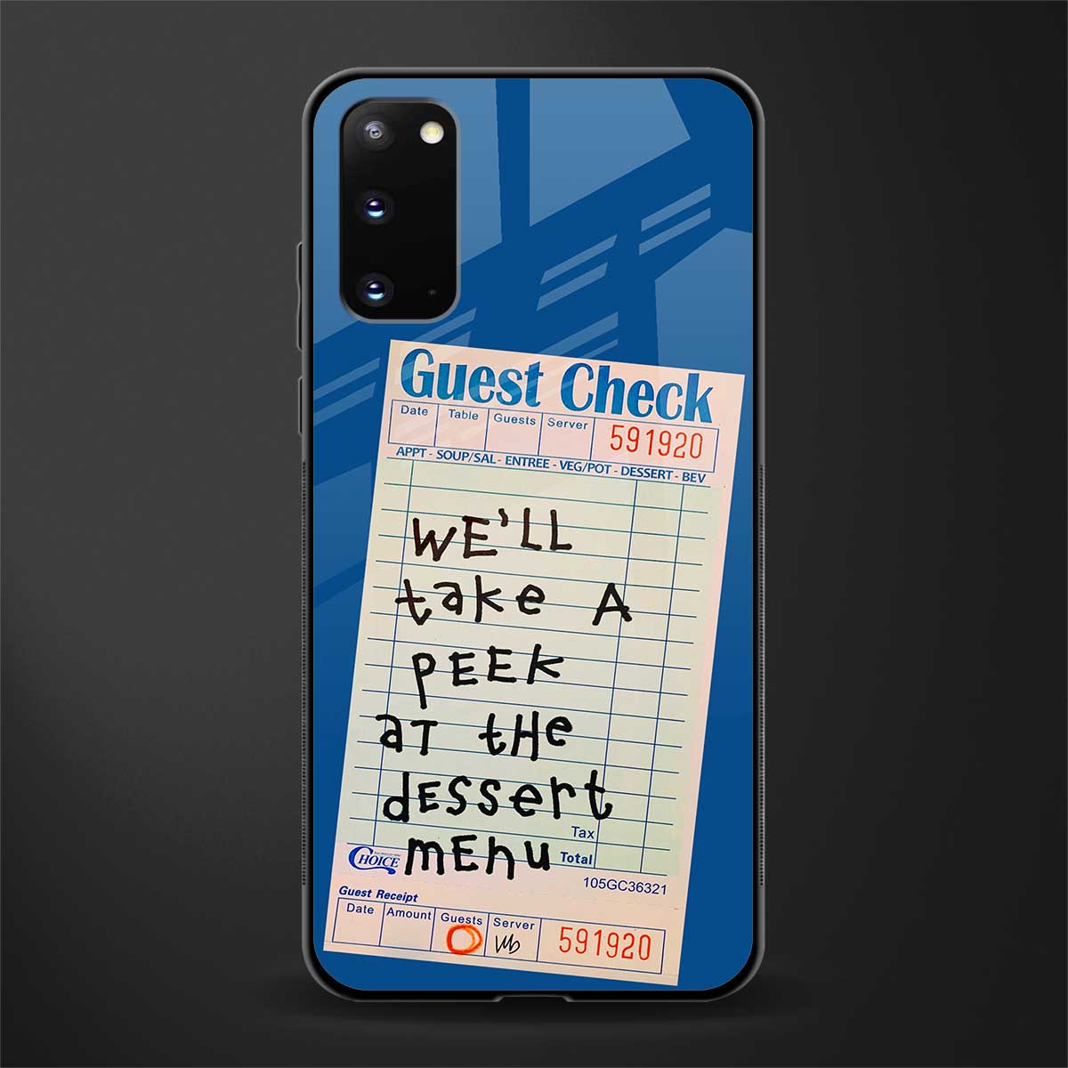 dessert menu glass case for samsung galaxy s20 image