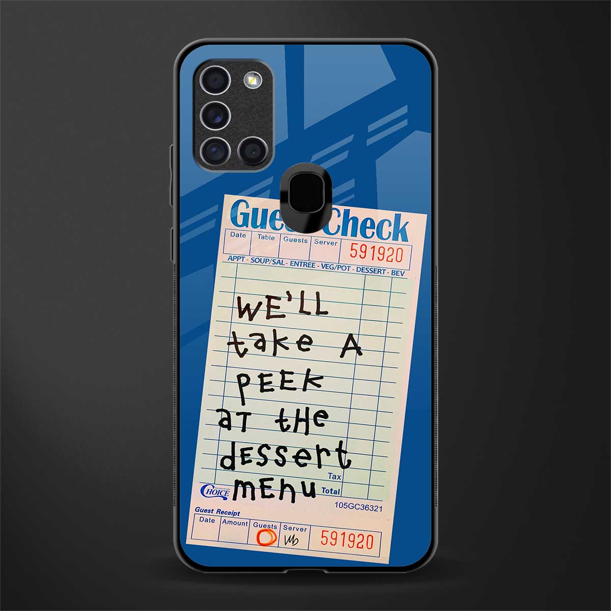 dessert menu glass case for samsung galaxy a21s image