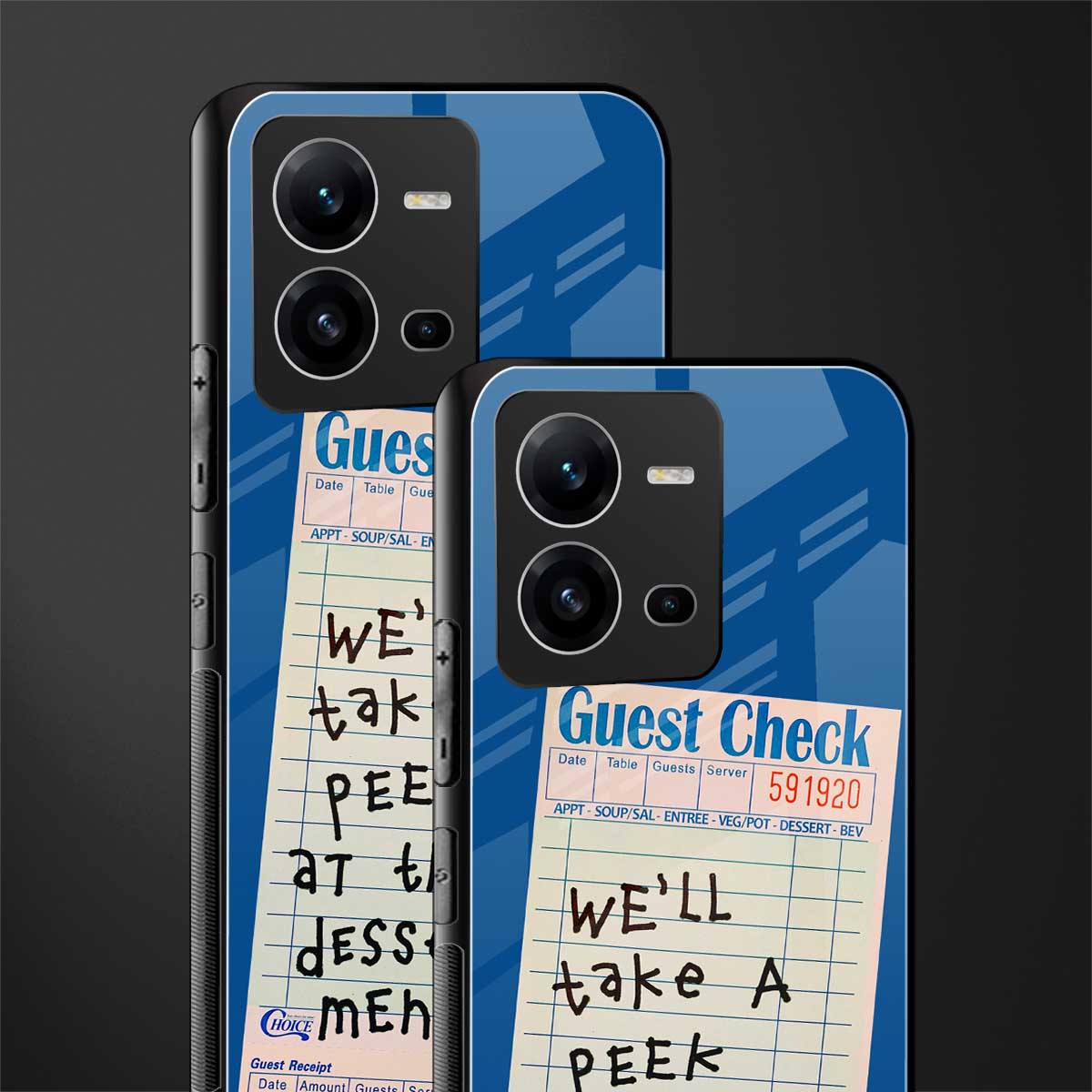 dessert menu back phone cover | glass case for vivo v25-5g