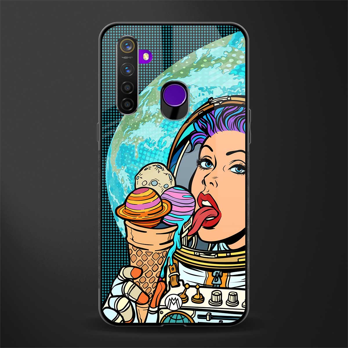 dessert space glass case for realme 5s image