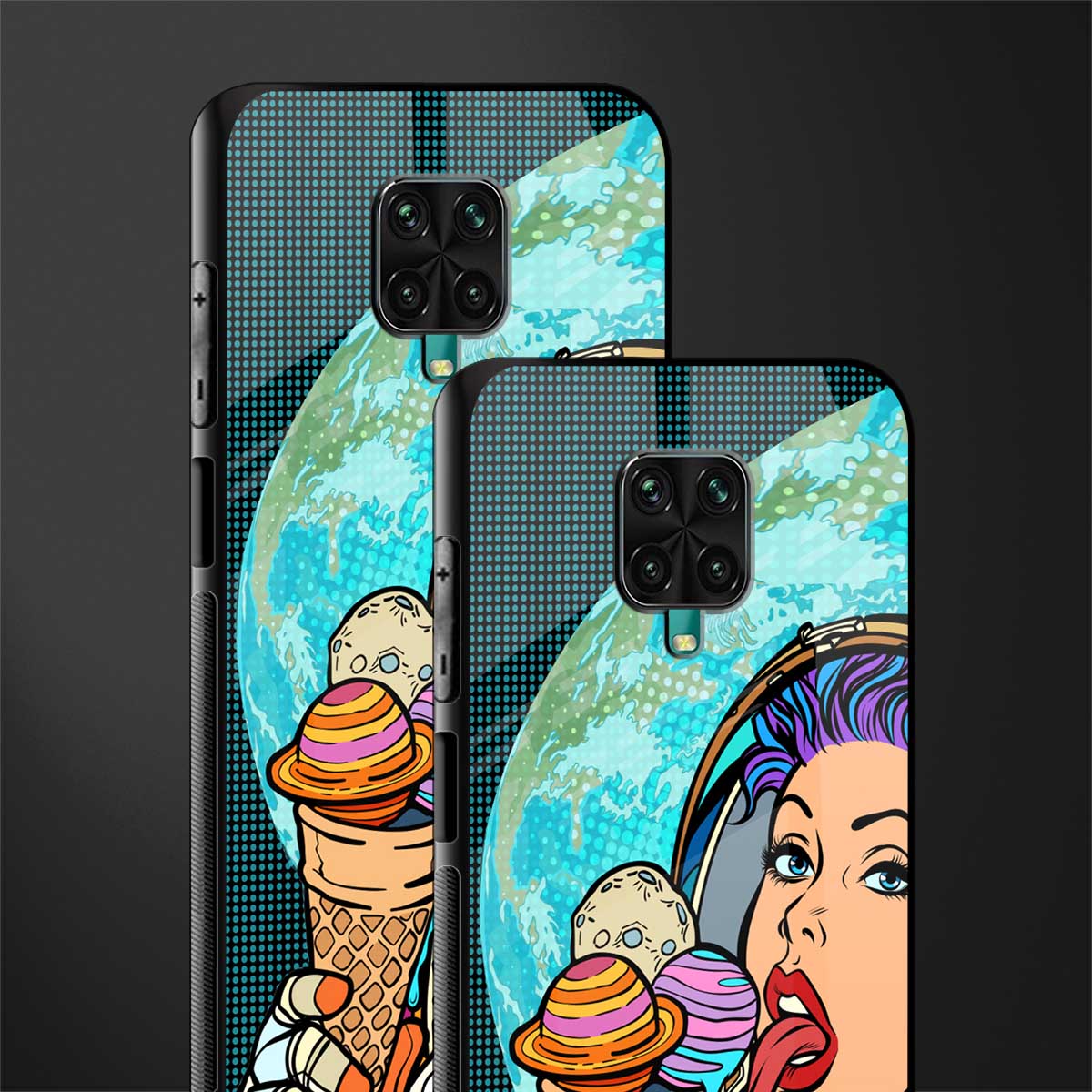 dessert space glass case for redmi note 9 pro max image-2