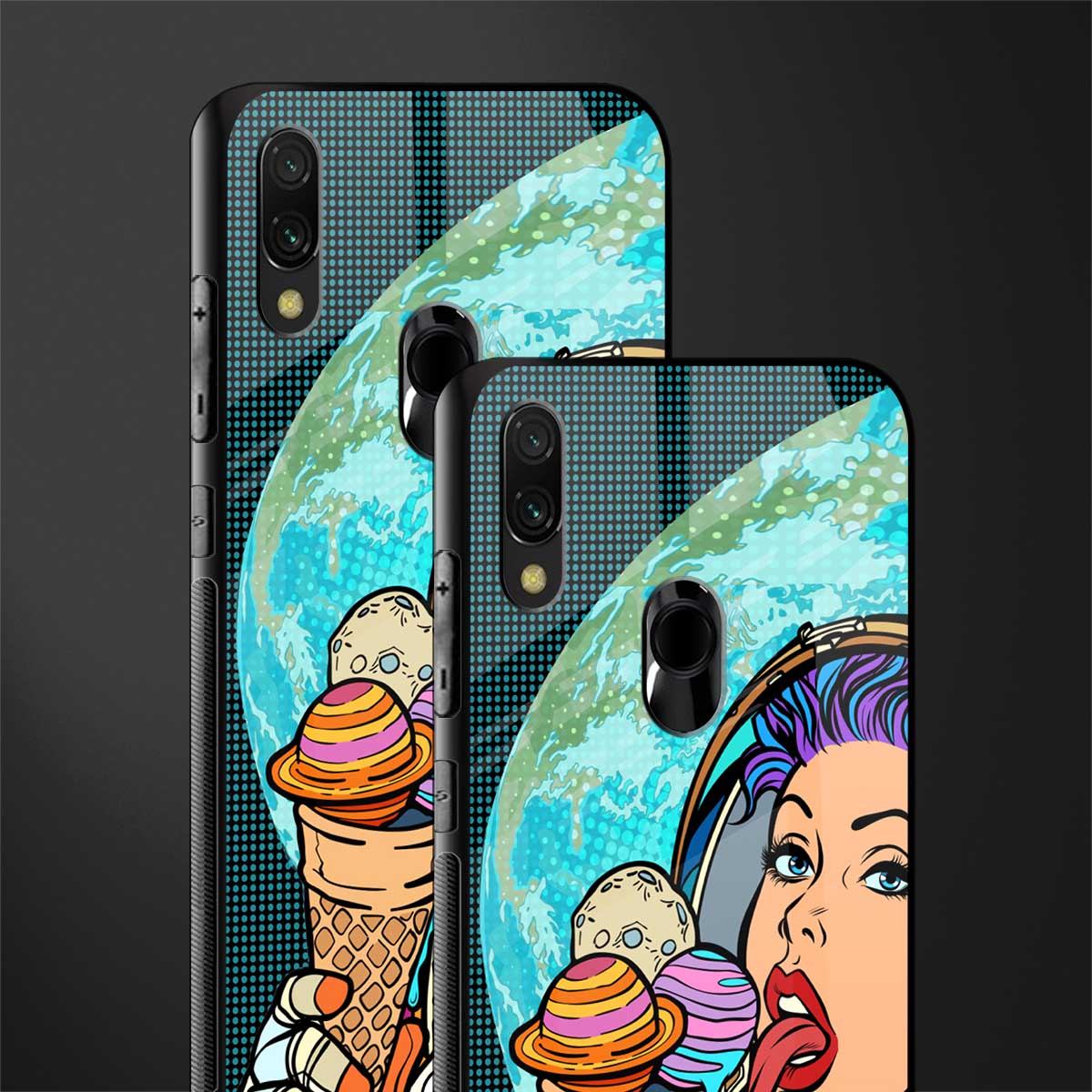 dessert space glass case for redmi y3 image-2