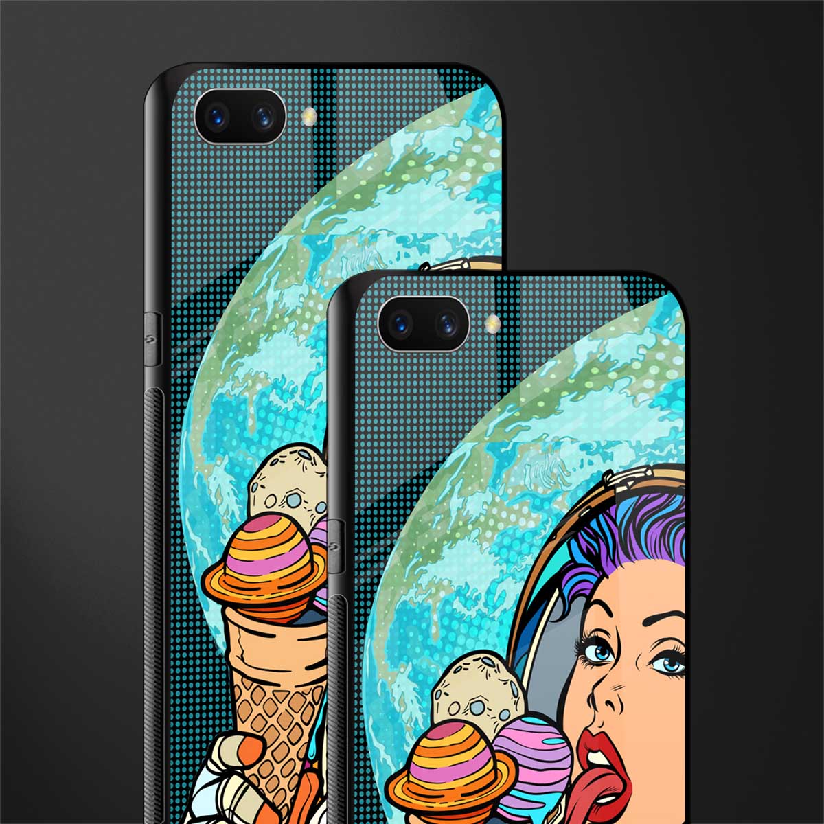dessert space glass case for realme c1 image-2