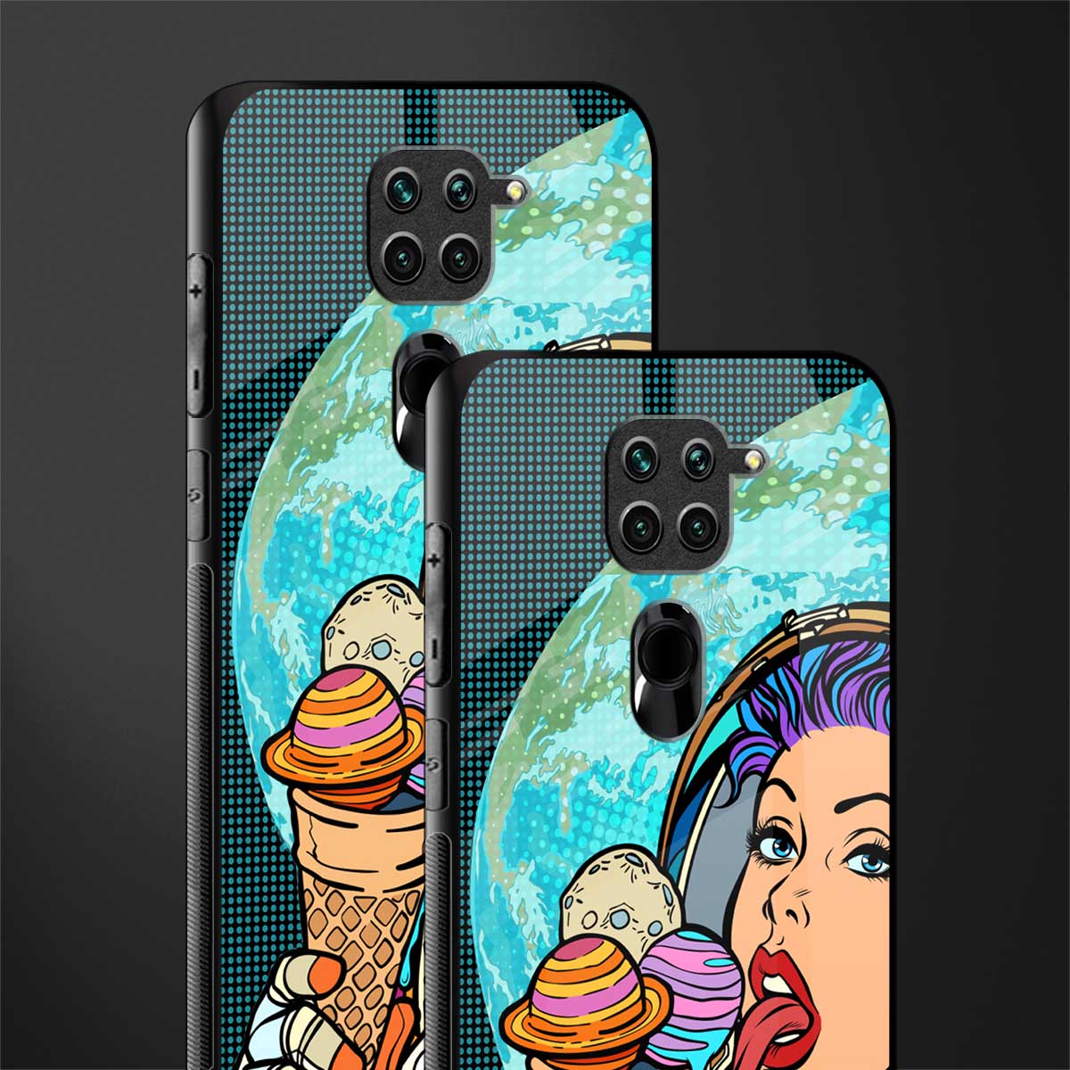 dessert space glass case for redmi note 9 image-2