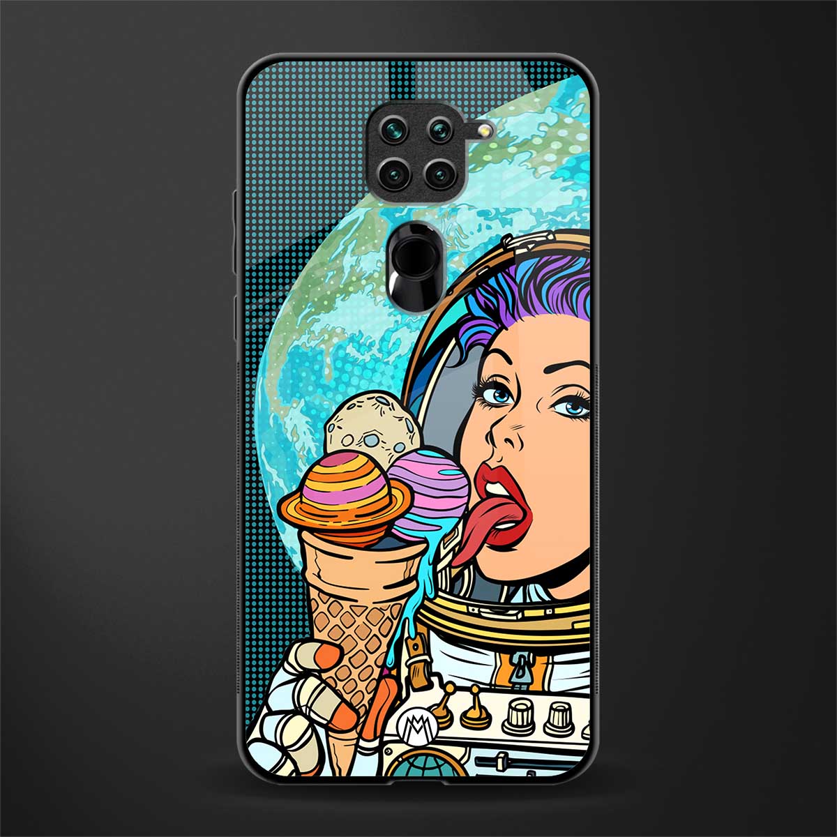 dessert space glass case for redmi note 9 image