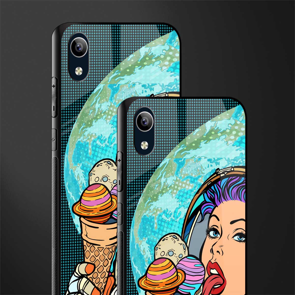 dessert space glass case for vivo y1s without fingerprint image-2