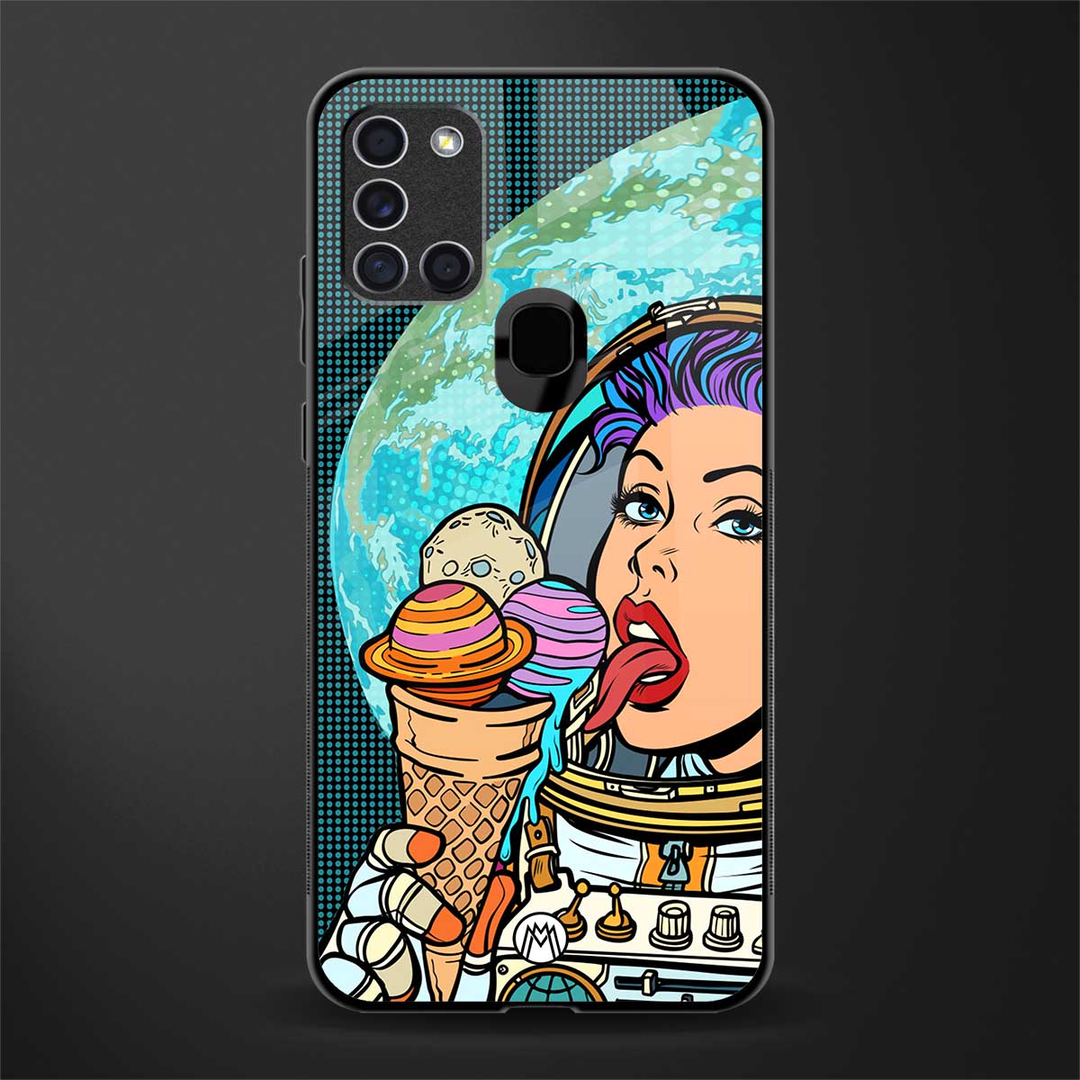 dessert space glass case for samsung galaxy a21s image