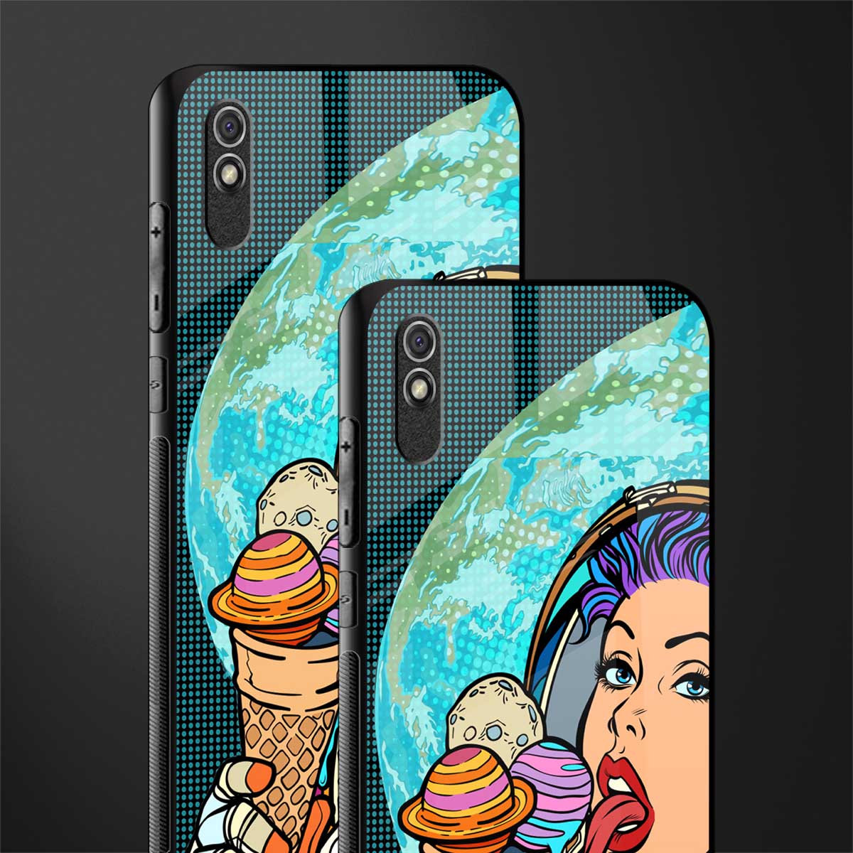 dessert space glass case for redmi 9i image-2