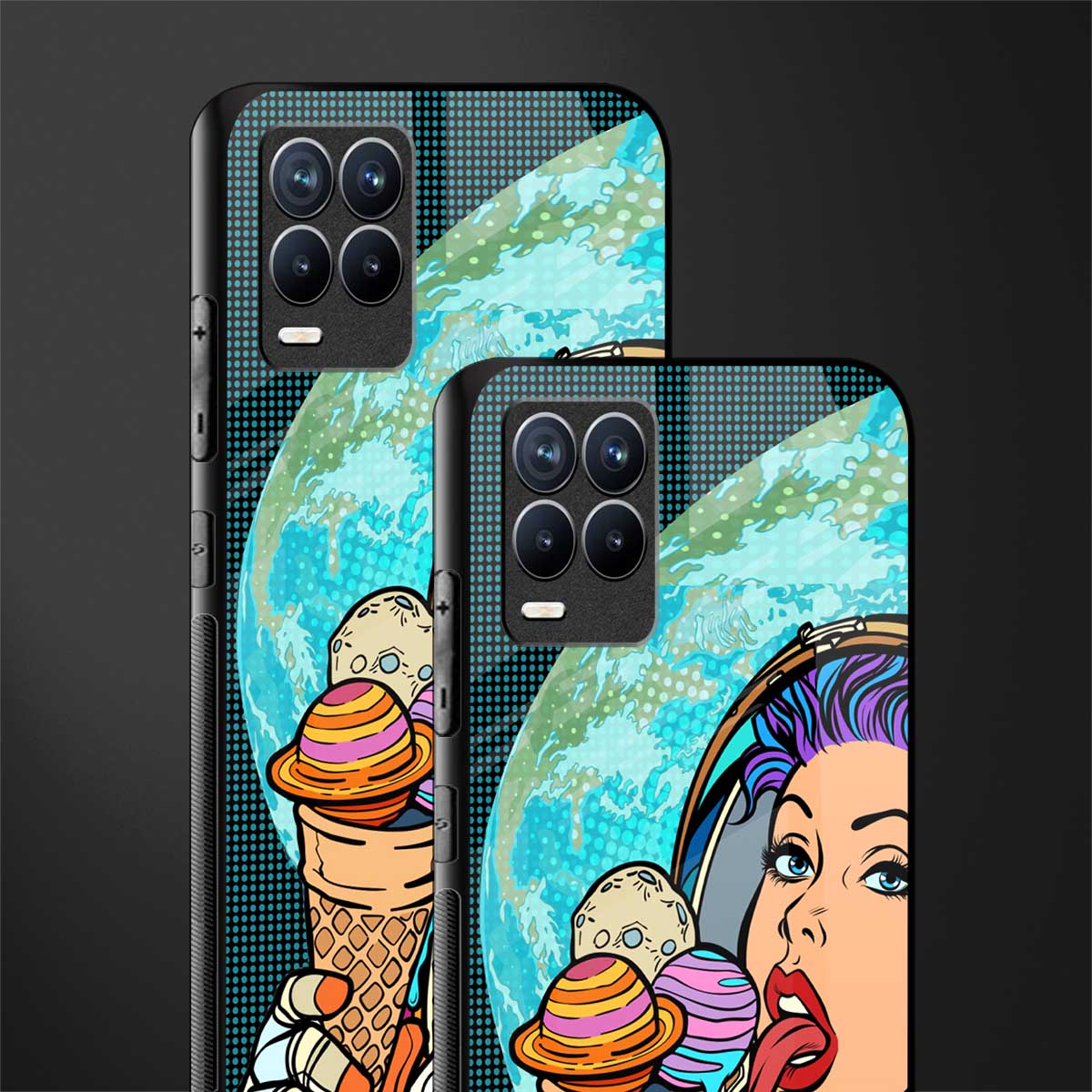 dessert space glass case for realme 8 4g image-2