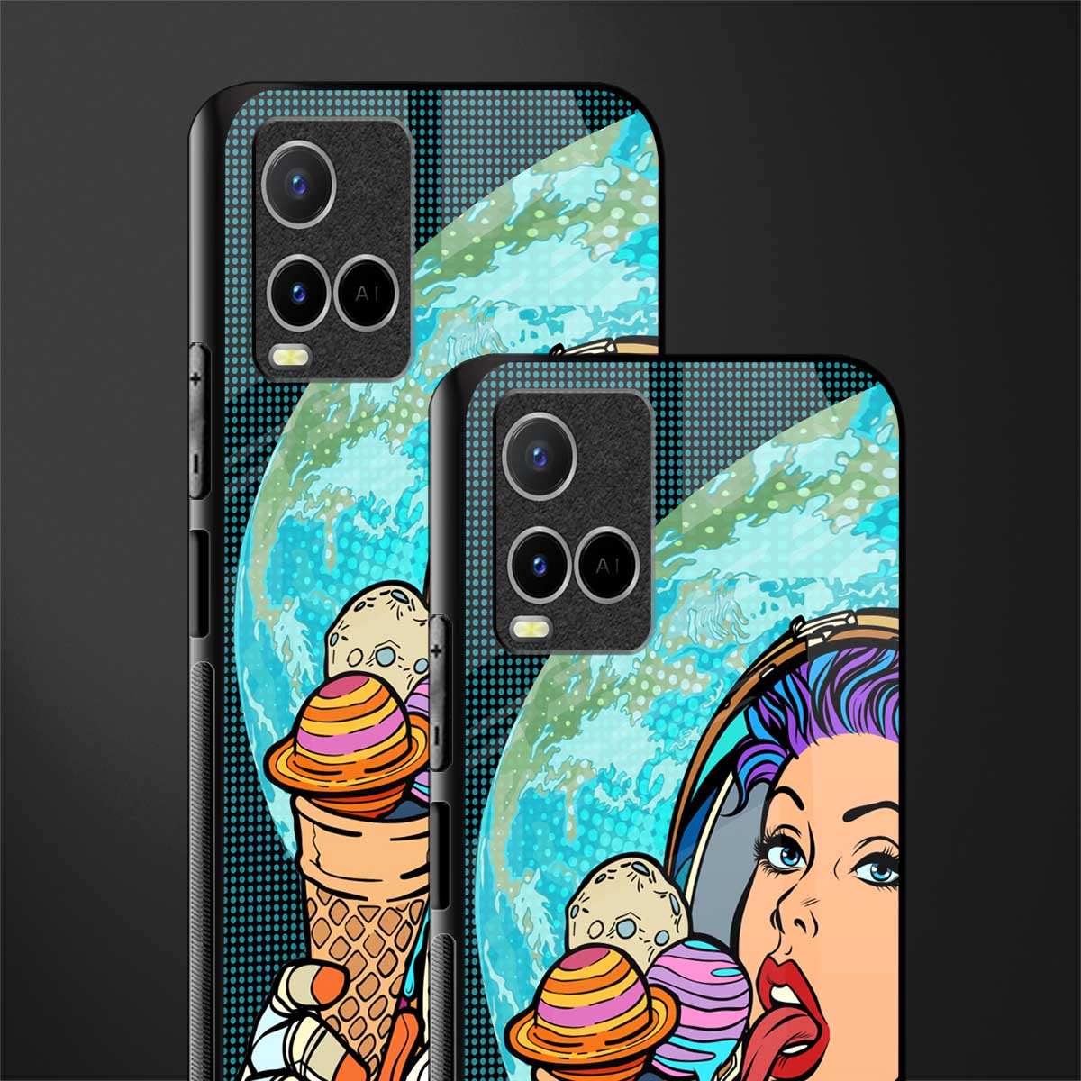 dessert space glass case for vivo y33s vivo y33t image-2