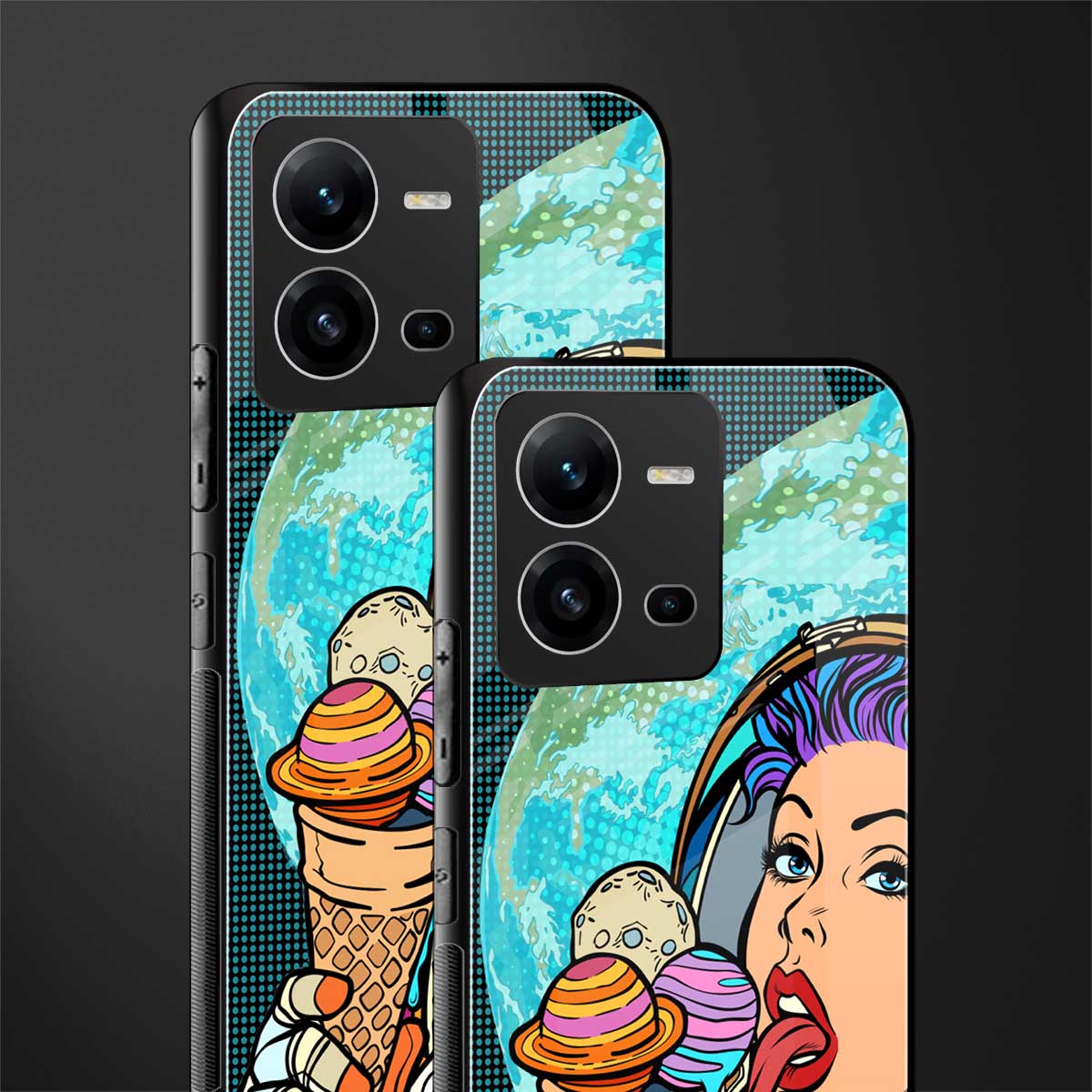 dessert space back phone cover | glass case for vivo v25-5g