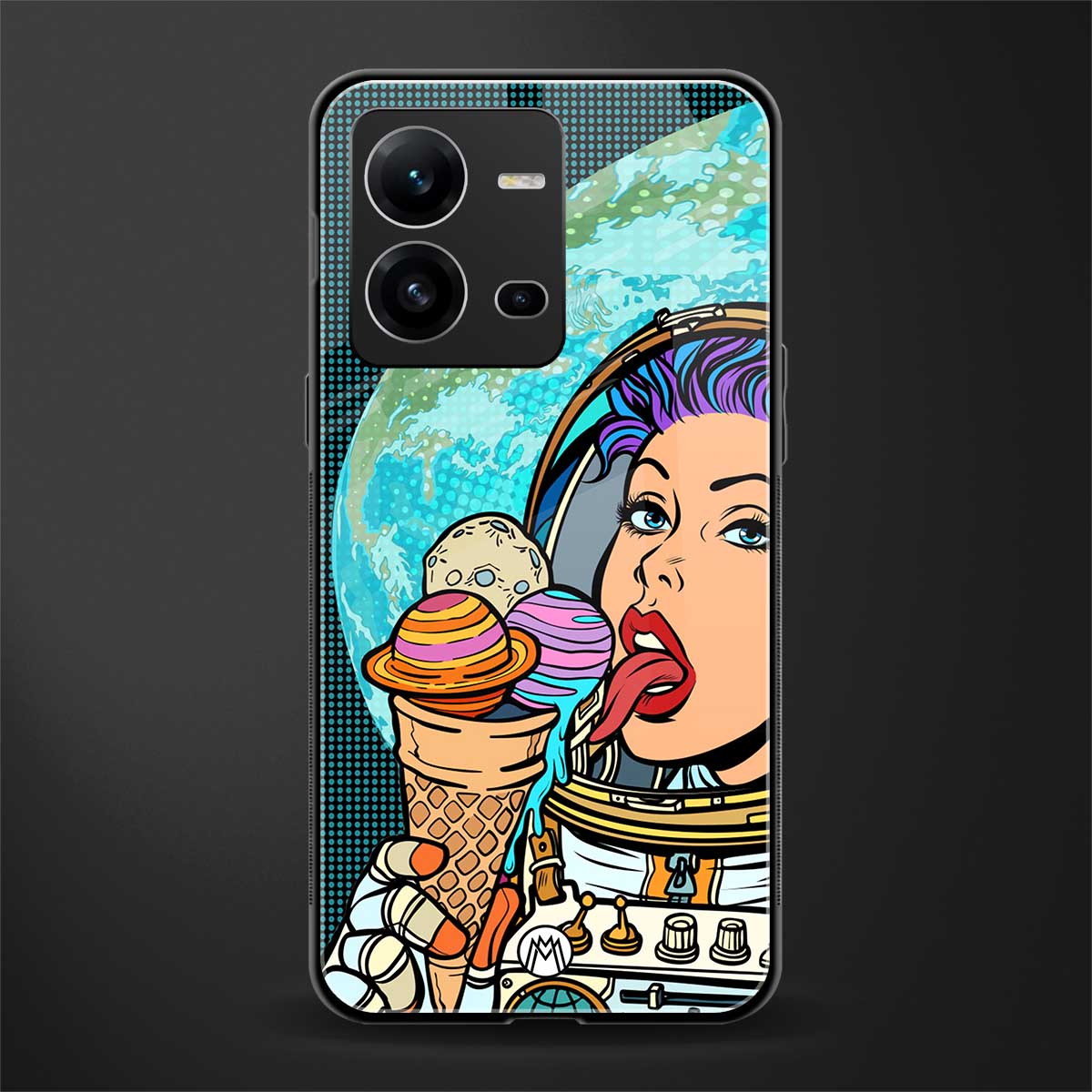 dessert space back phone cover | glass case for vivo v25-5g