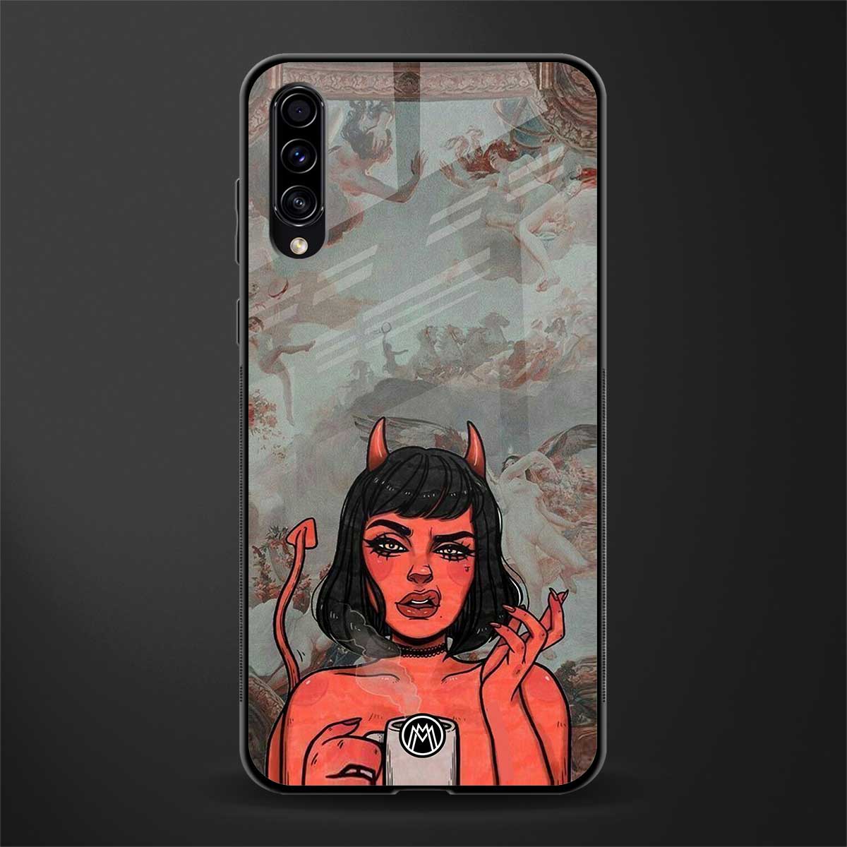 devil buys mymerchandize glass case for samsung galaxy a70 image