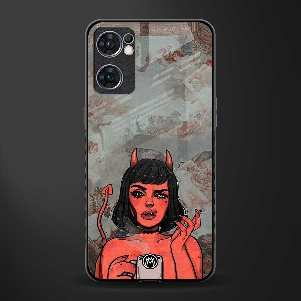 devil buys mymerchandize glass case for oppo reno7 5g image