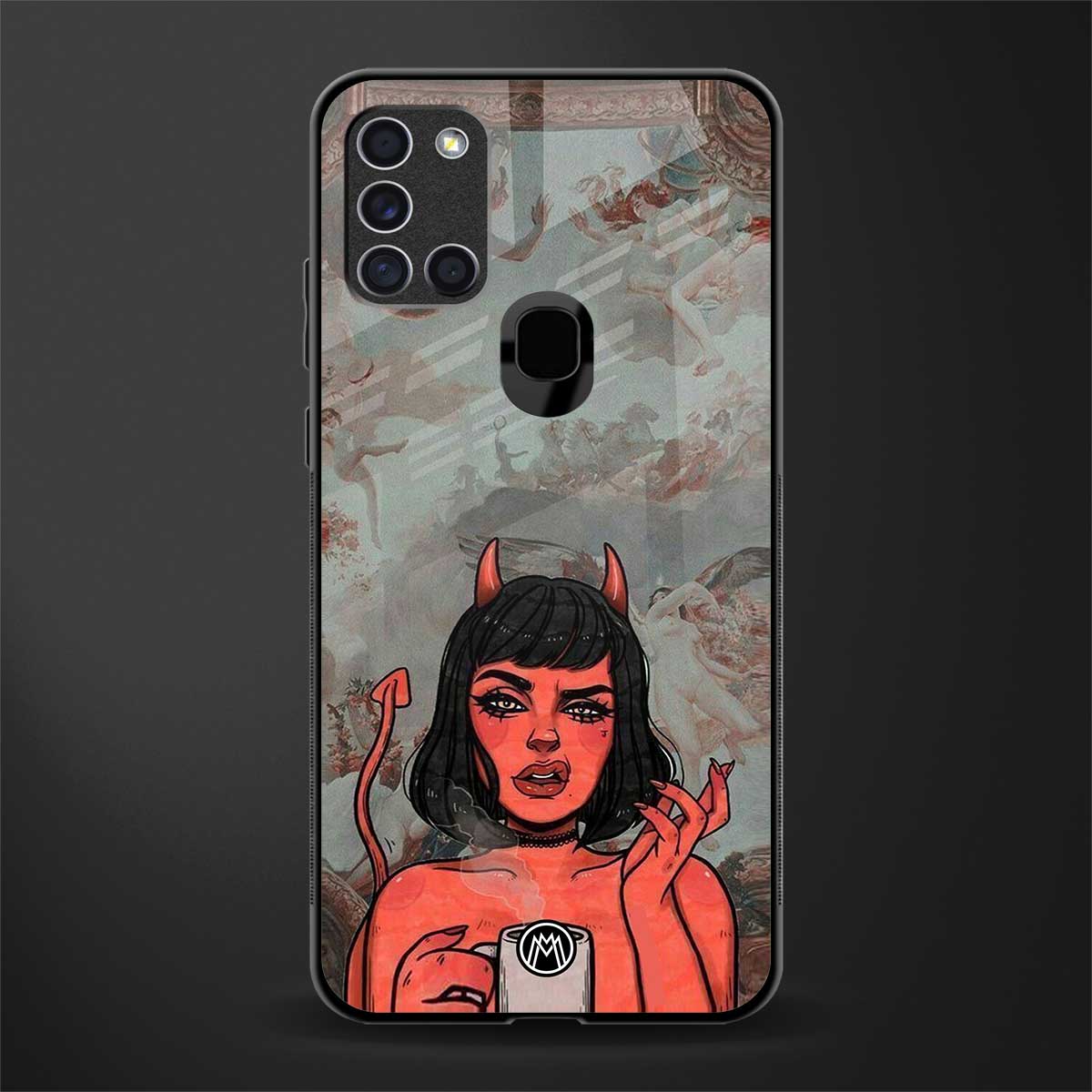 devil buys mymerchandize glass case for samsung galaxy a21s image