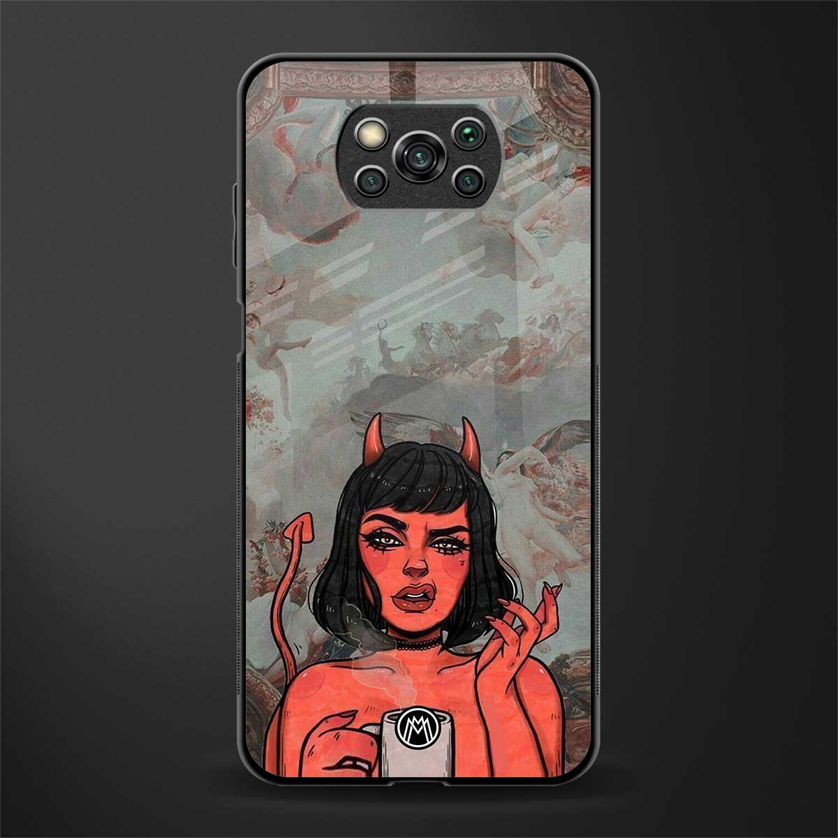 devil buys mymerchandize glass case for poco x3 image