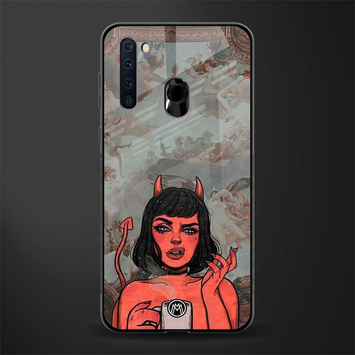 devil buys mymerchandize glass case for samsung a21 image