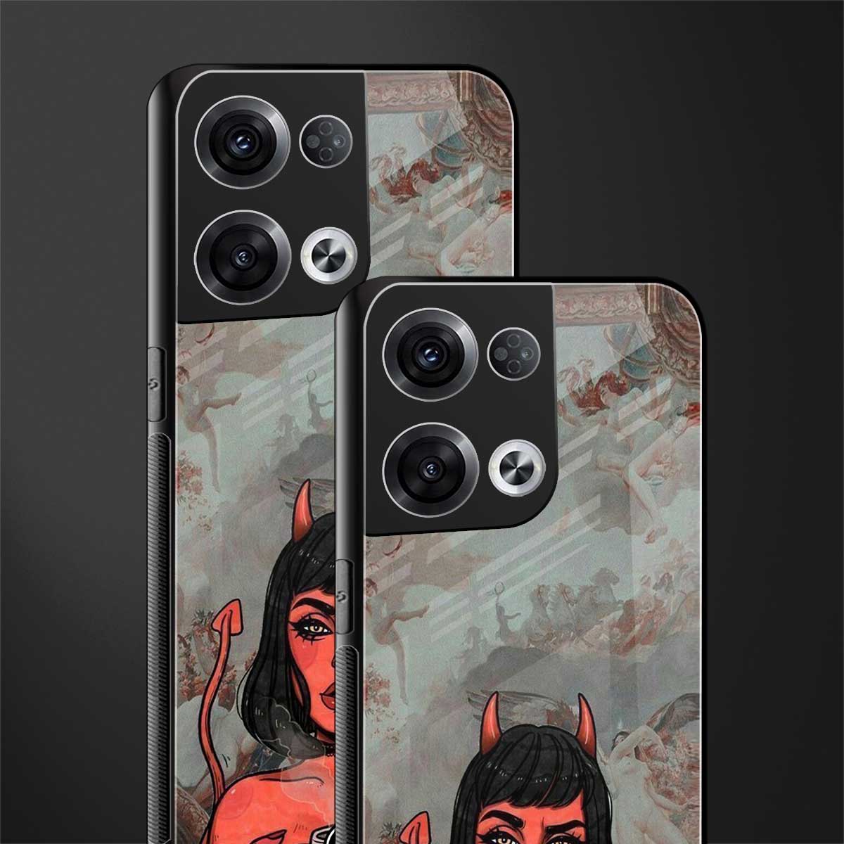 devil buys mymerchandize back phone cover | glass case for oppo reno 8
