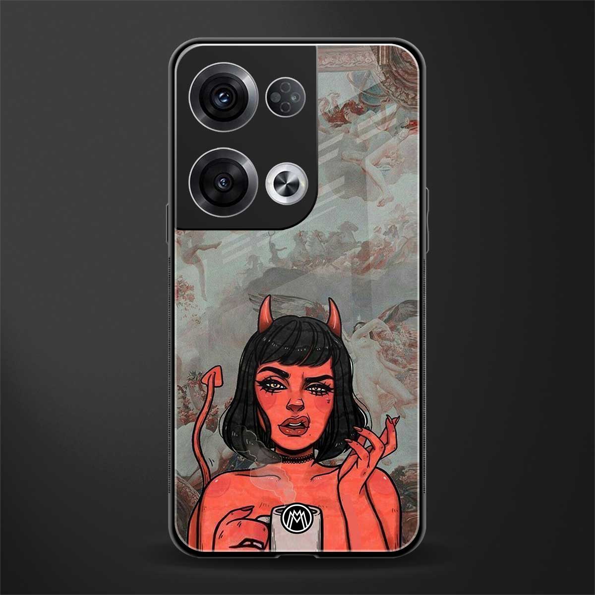 devil buys mymerchandize back phone cover | glass case for oppo reno 8