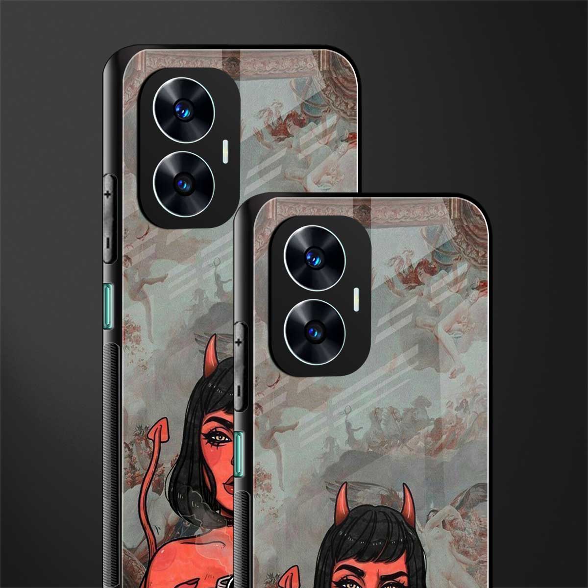 devil buys mymerchandize back phone cover | glass case for realme c55