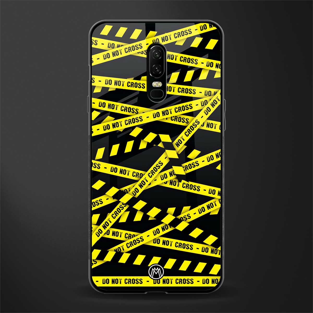 do not cross warning glass case for oneplus 6 image