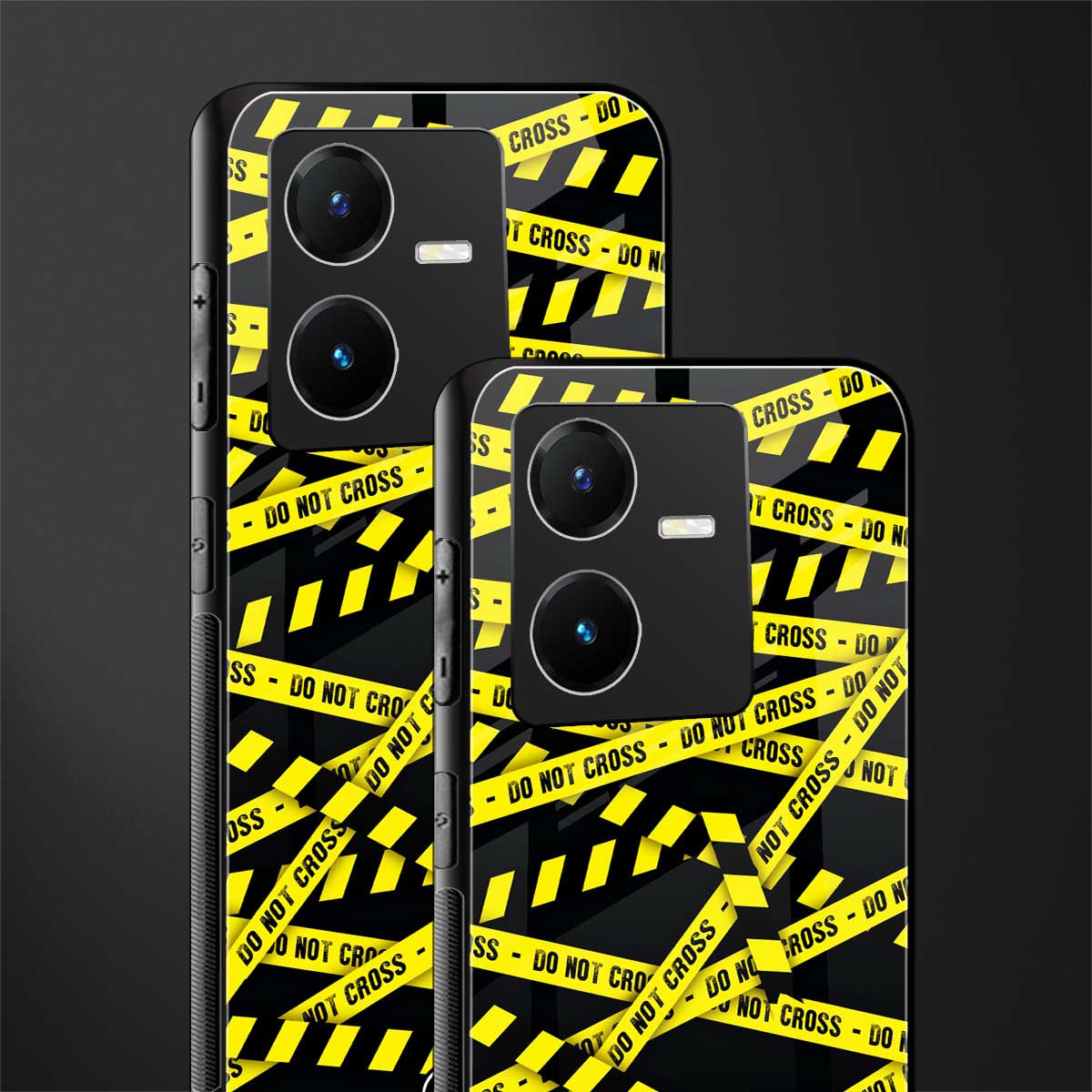 do not cross warning back phone cover | glass case for vivo y22