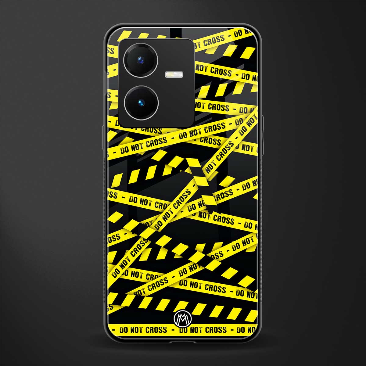 do not cross warning back phone cover | glass case for vivo y22
