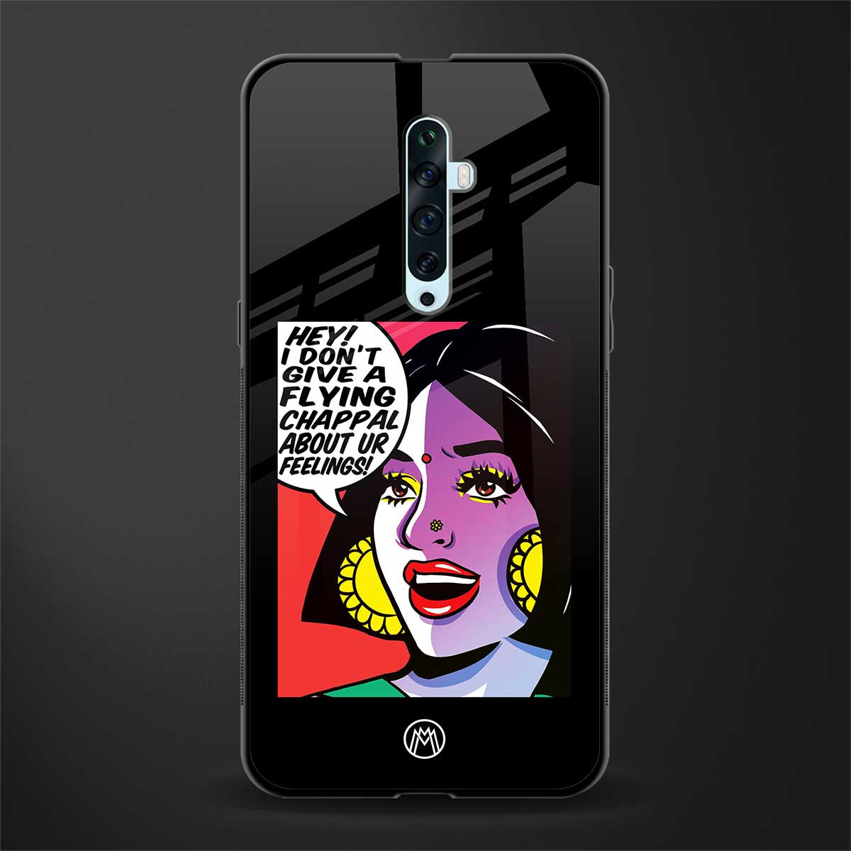 don't give a flying chappal glass case for oppo reno 2z image