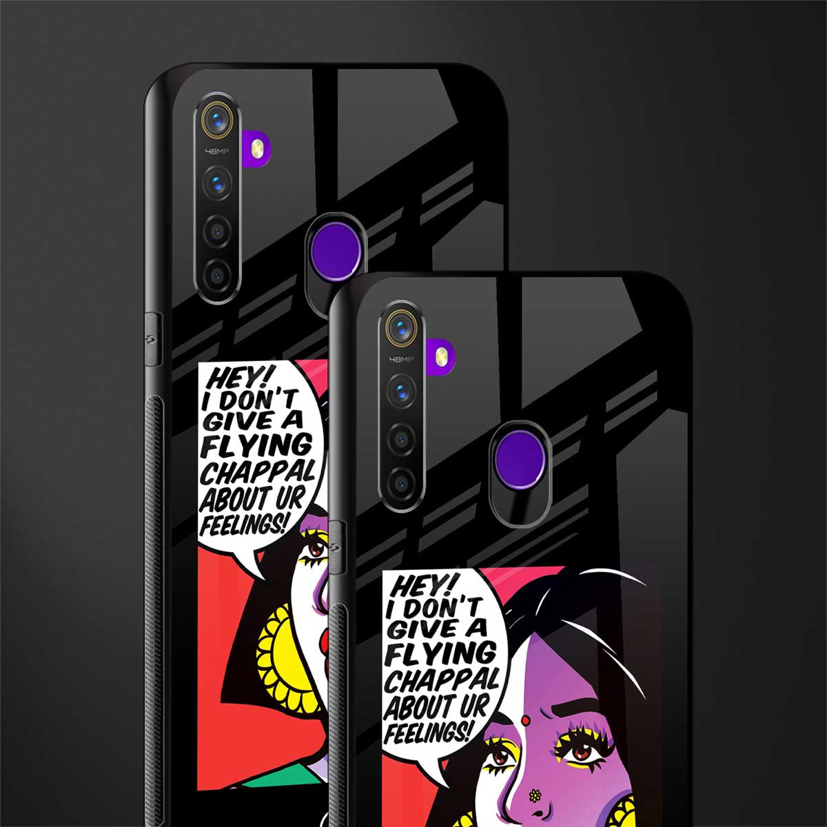don't give a flying chappal glass case for realme 5s image-2