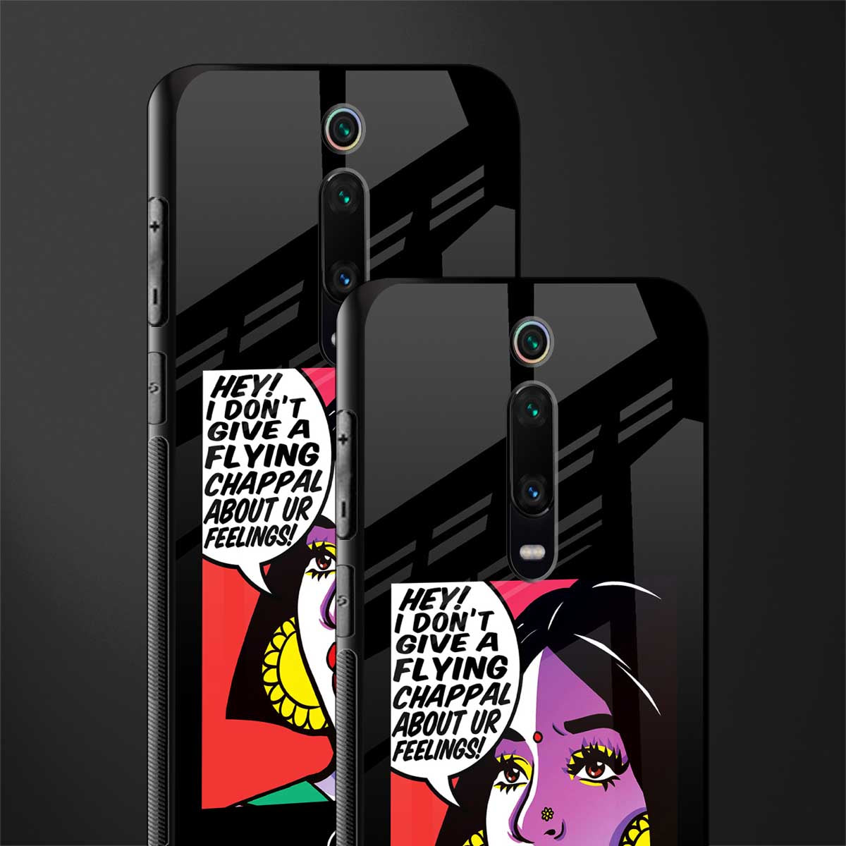 don't give a flying chappal glass case for redmi k20 image-2