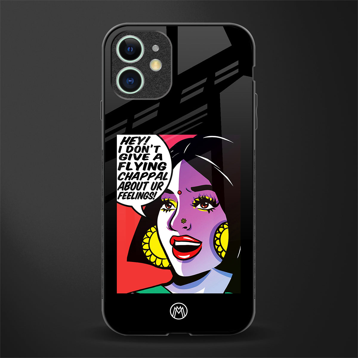 don't give a flying chappal glass case for iphone 12 mini image