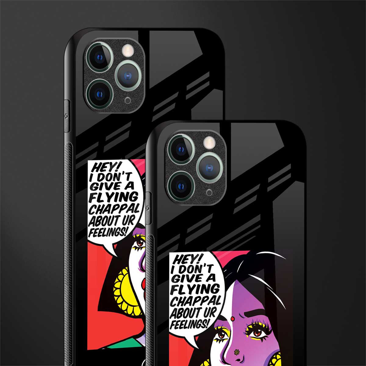 don't give a flying chappal glass case for iphone 11 pro image-2