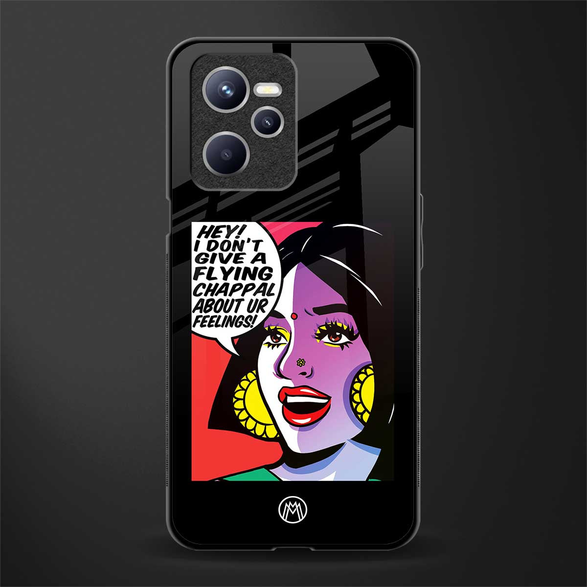 don't give a flying chappal glass case for realme c35 image