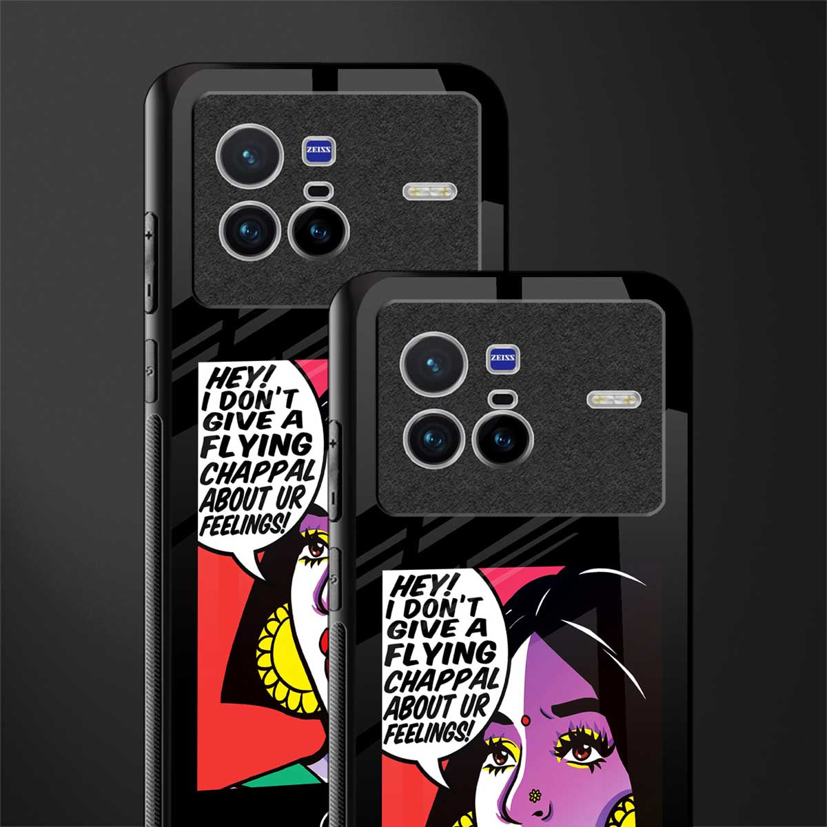 don't give a flying chappal glass case for vivo x80 image-2