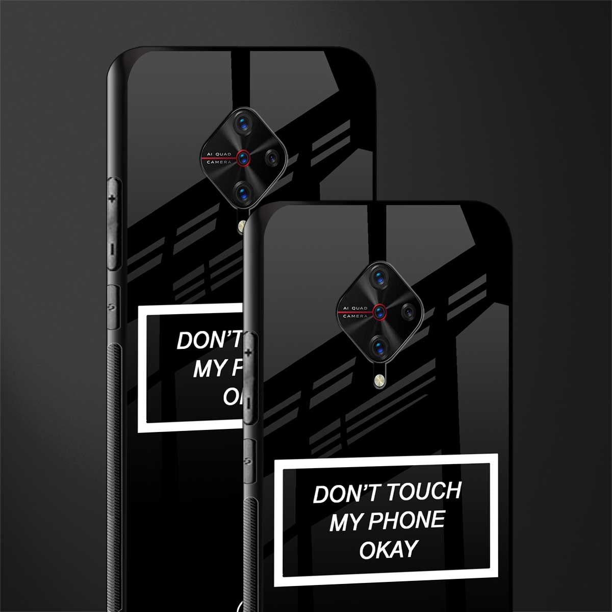 don't touch my phone black glass case for vivo s1 pro image-2