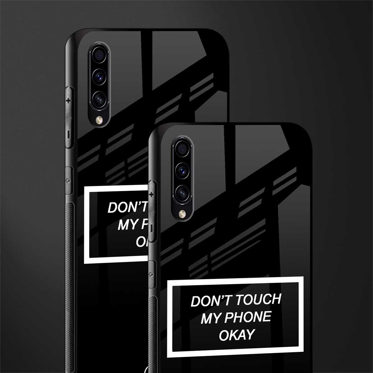 don't touch my phone black glass case for samsung galaxy a70 image-2