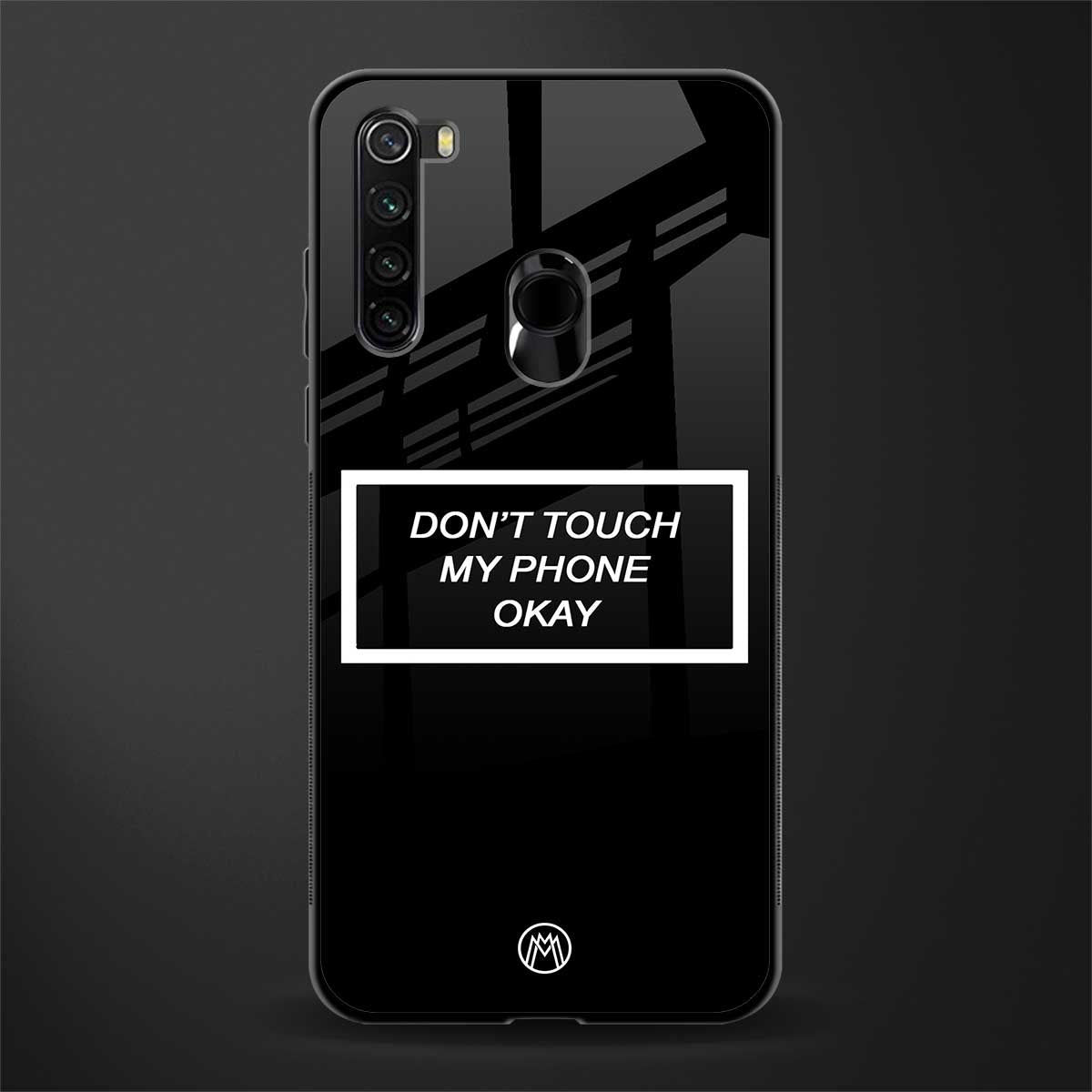 don't touch my phone black glass case for redmi note 8 image