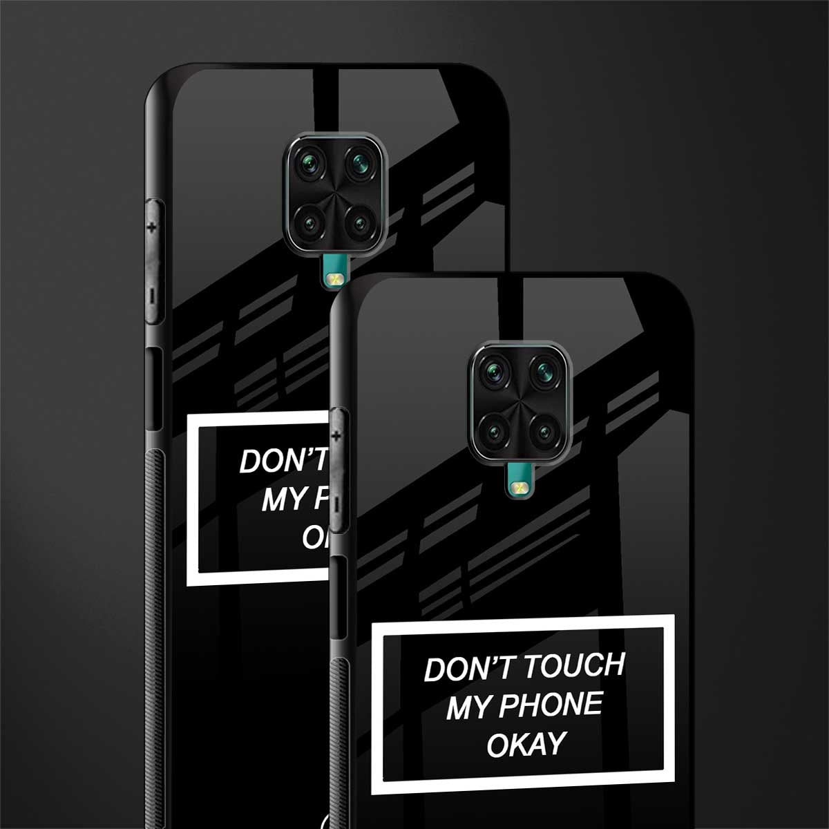 don't touch my phone black glass case for redmi note 9 pro image-2