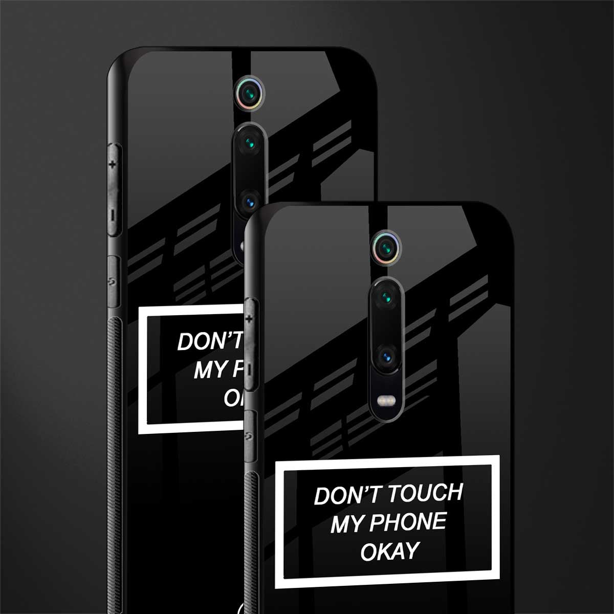 don't touch my phone black glass case for redmi k20 pro image-2
