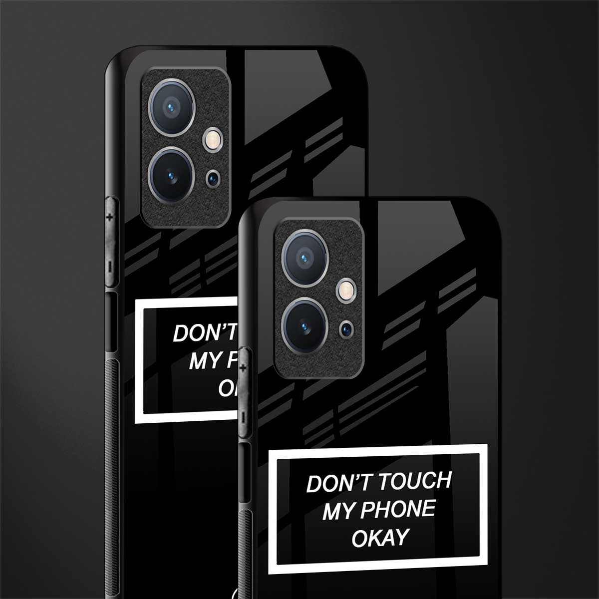 don't touch my phone black glass case for vivo y75 5g image-2
