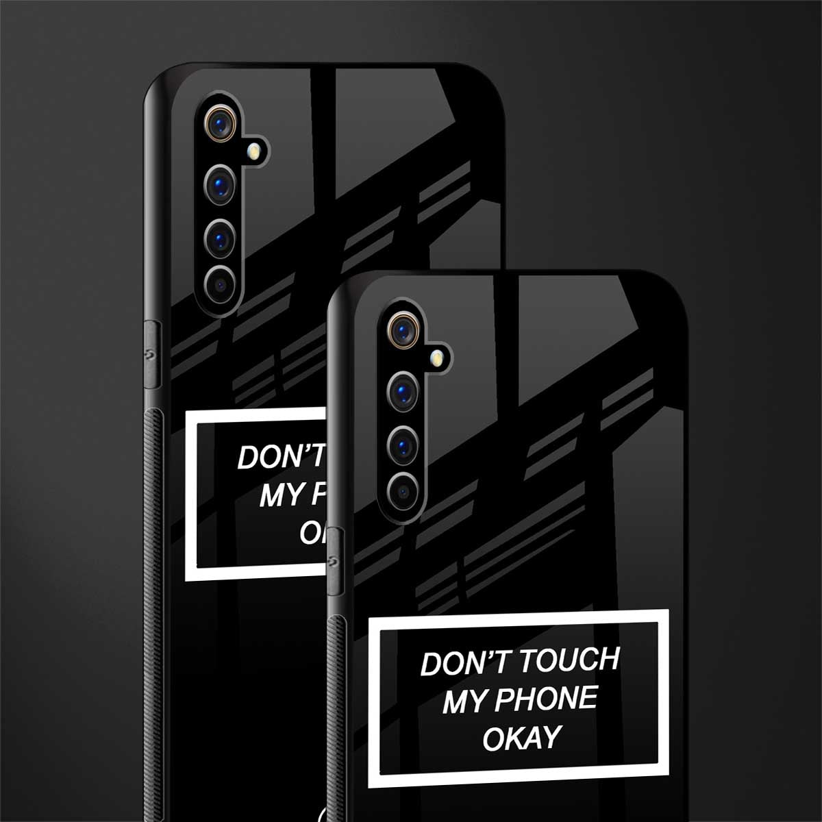 don't touch my phone black glass case for realme x50 pro image-2
