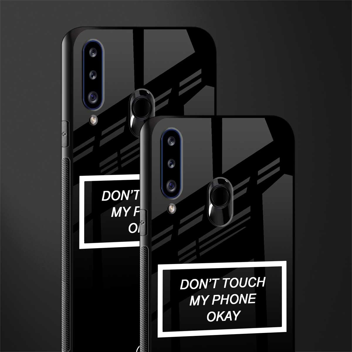 don't touch my phone black glass case for samsung galaxy a20s image-2