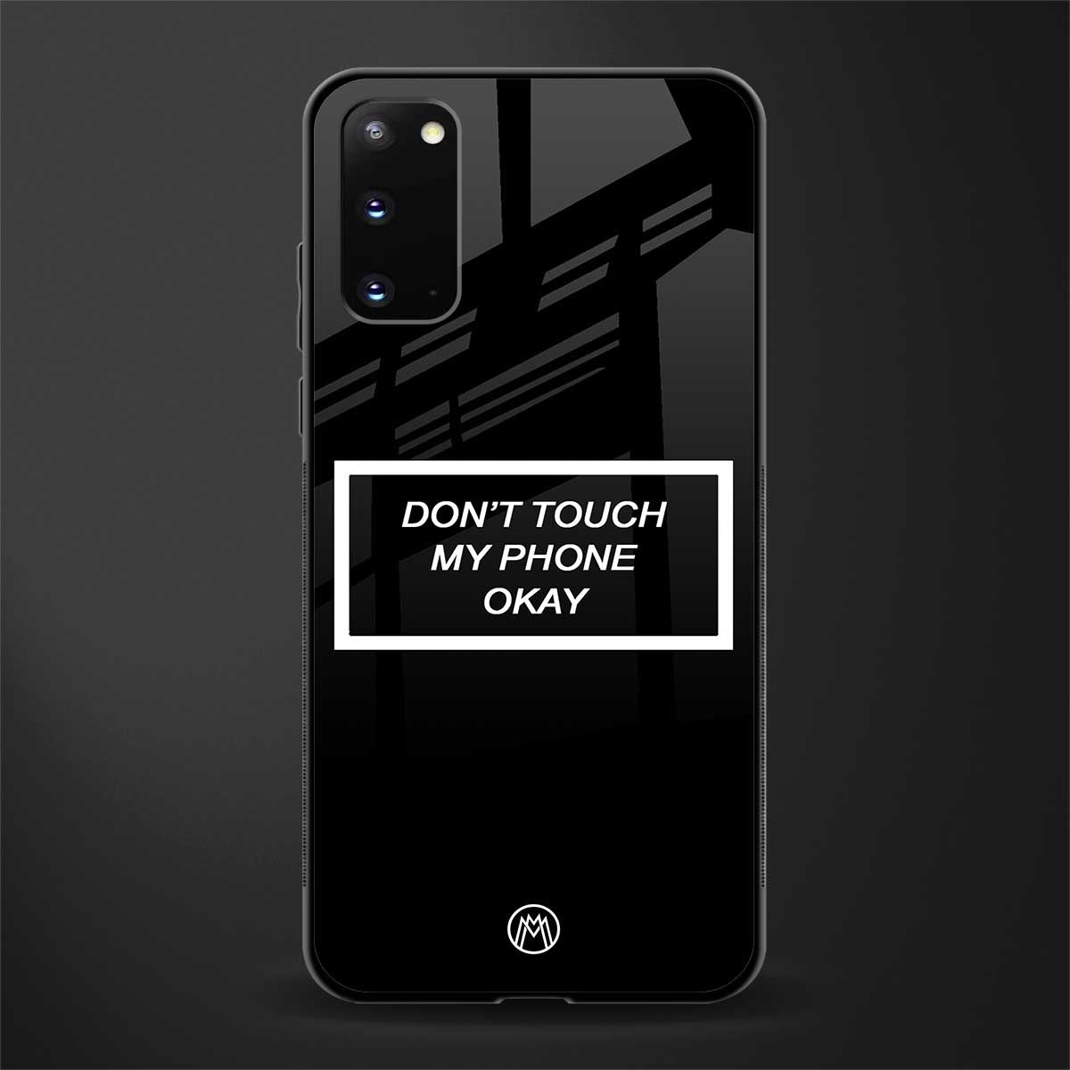 don't touch my phone black glass case for samsung galaxy s20 image