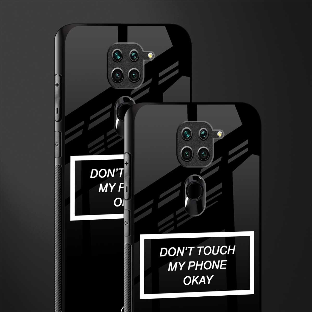 don't touch my phone black glass case for redmi note 9 image-2