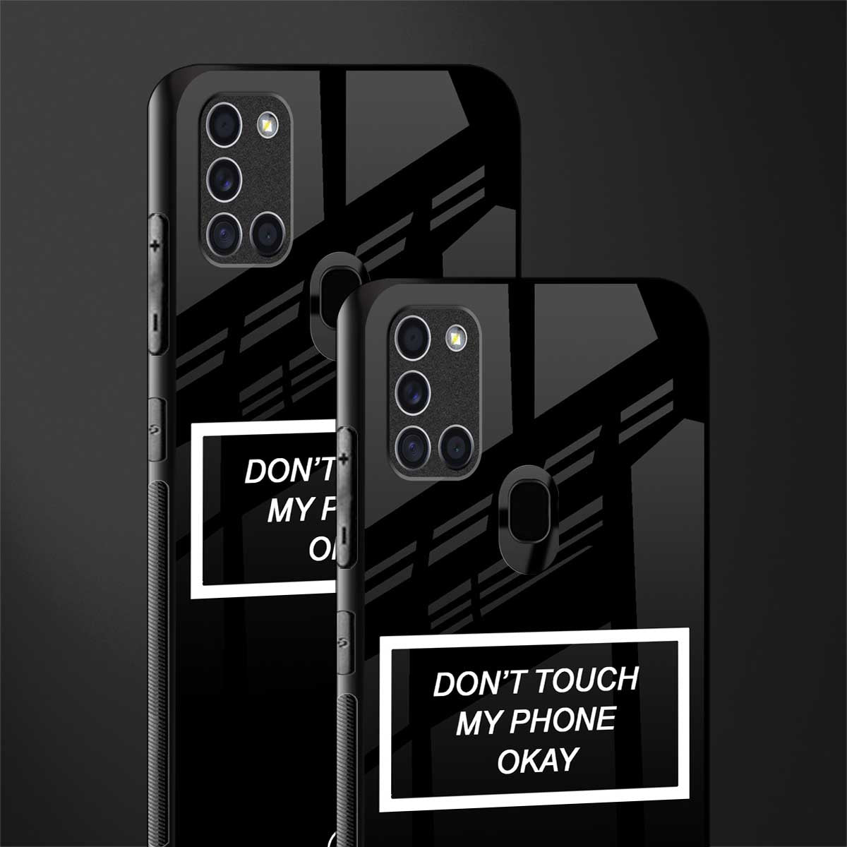 don't touch my phone black glass case for samsung galaxy a21s image-2