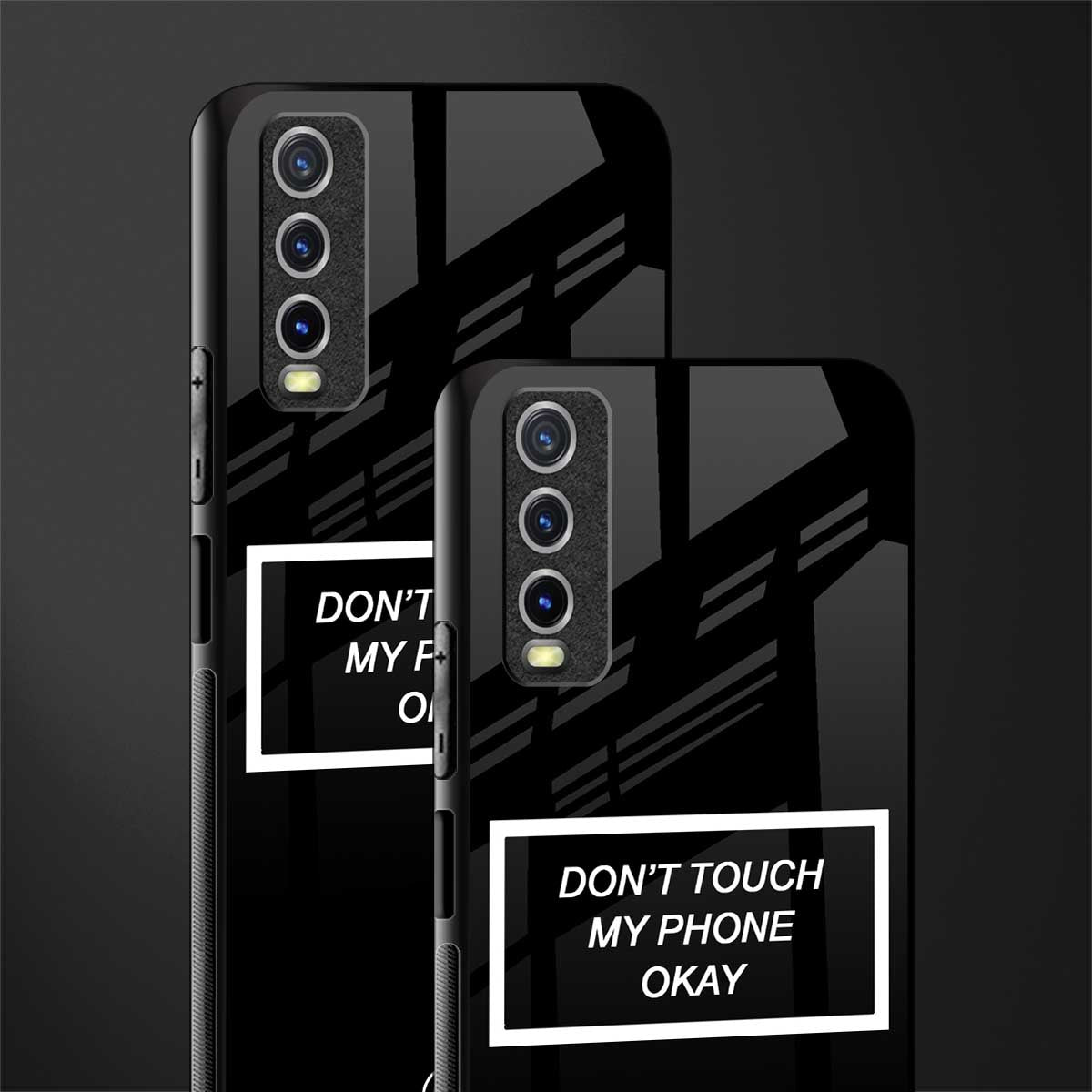 don't touch my phone black glass case for vivo y20 image-2