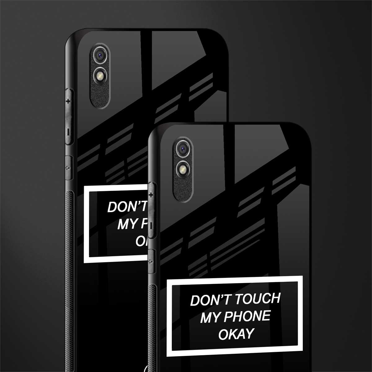 don't touch my phone black glass case for redmi 9a image-2
