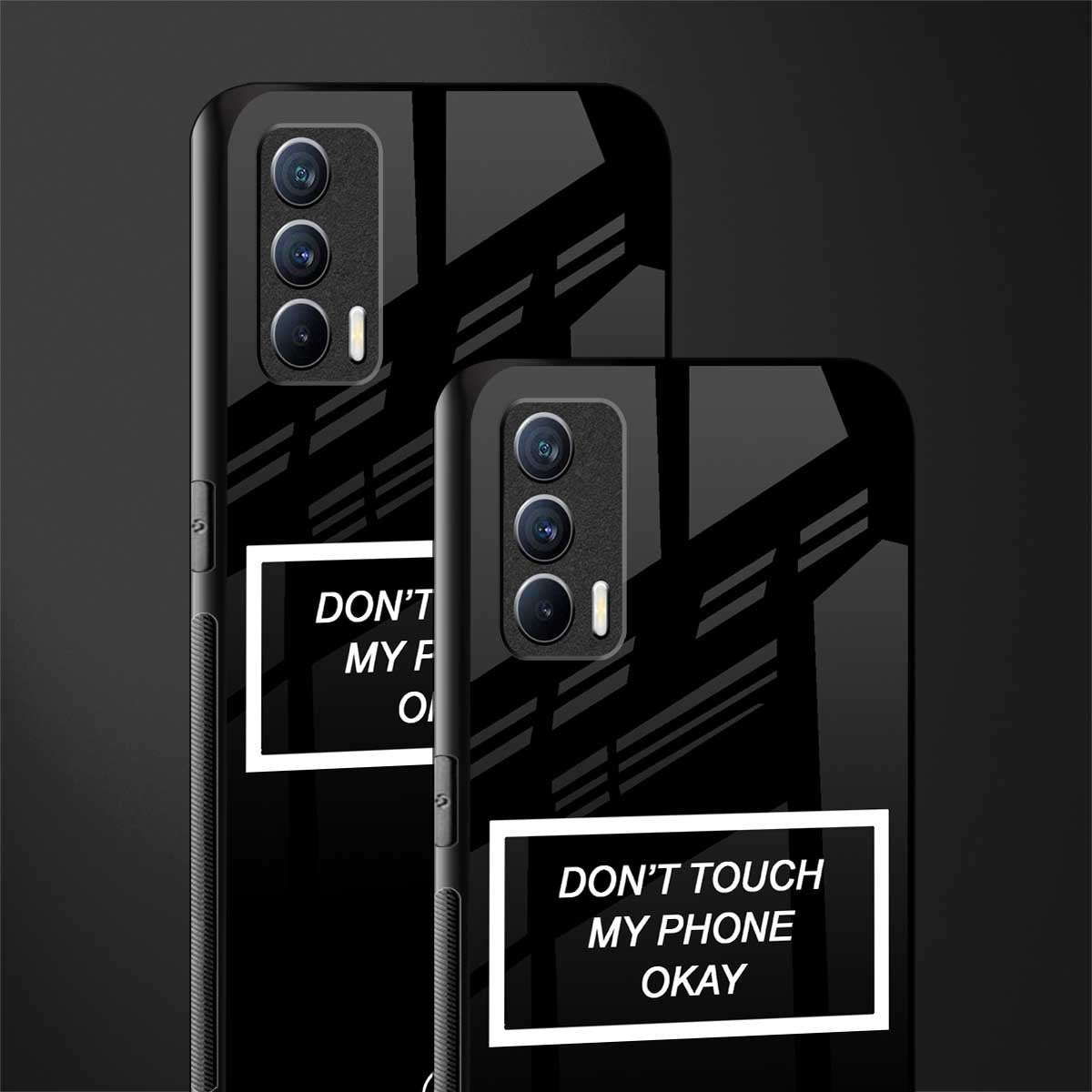 don't touch my phone black glass case for realme x7 image-2