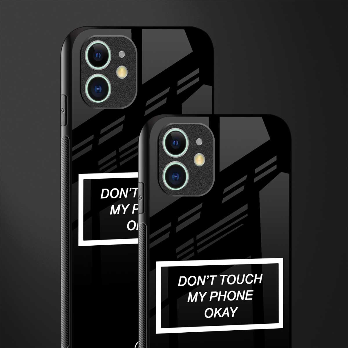 don't touch my phone black glass case for iphone 12 image-2