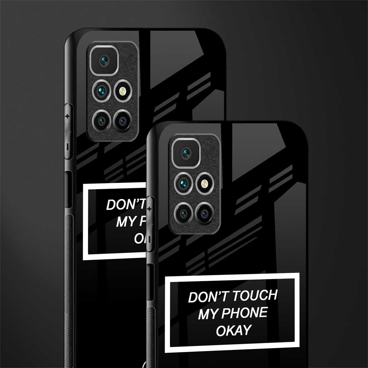 don't touch my phone black glass case for redmi 10 prime image-2